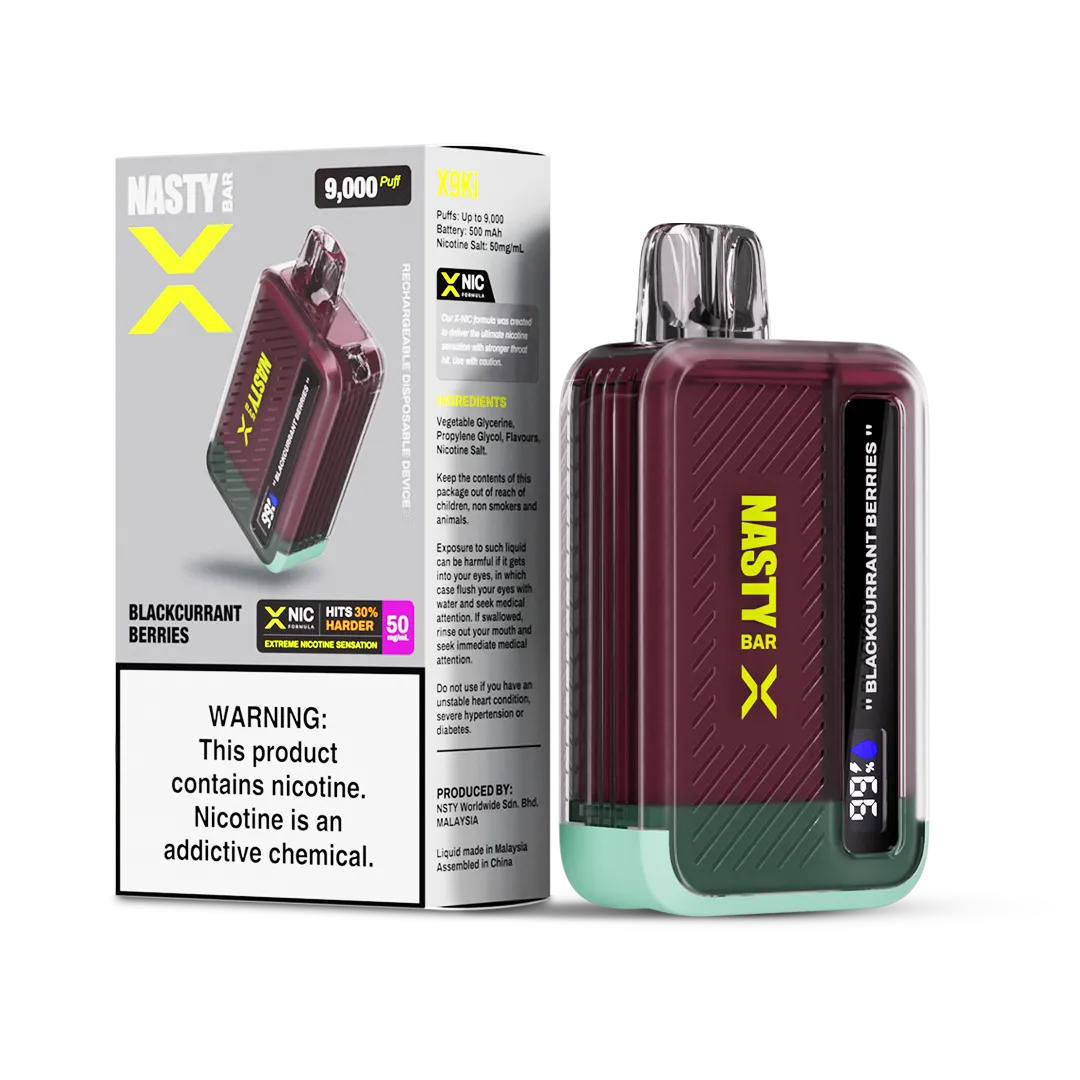 NASTY X9Ki INTENSE NIC HIT 9000 PUFFS 5% – BLACKCURRANT BERRIES
