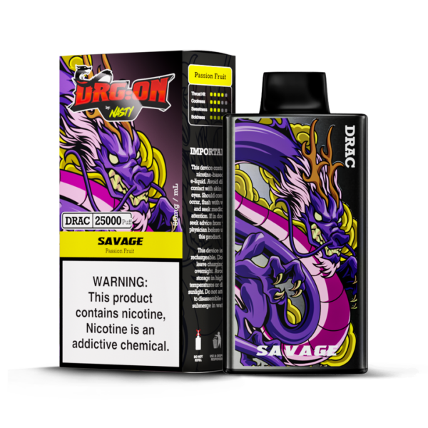 NASTY DRAG-ON 25 000 PUFF 5% – SAVAGE (PASSION FRUIT)