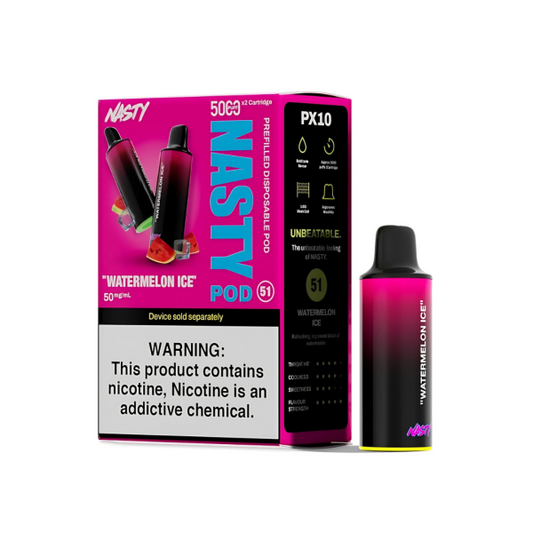NASTY PX10 POD (2 X 5000 PUFF PODS) – 5% WATERMELON ICE