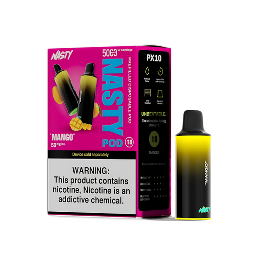 NASTY PX10 POD (2 X 5000 PUFF PODS) – 5% MANGO