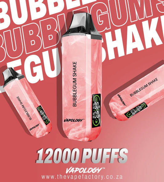 VAPOLOGY 12 000 PUFF – BUBBLEGUM SHAKE 5%