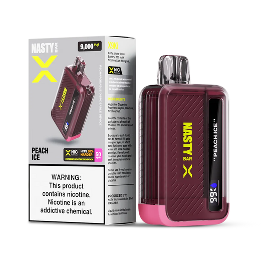 NASTY X9Ki INTENSE NIC HIT 9000 PUFFS 5% – PEACH ICE